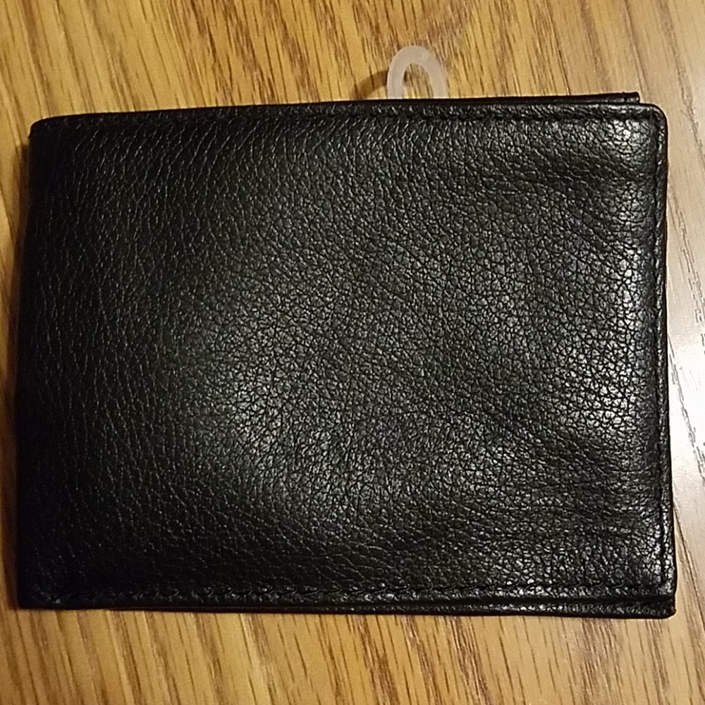Black genuine leather bill fold